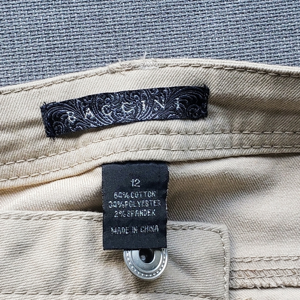 Baccini Capri's Tan Mid Rise Stretch With Pockets Size 12 - Picture 2 of 13